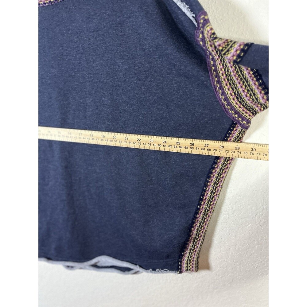 Natural Life Boho Oversized Knit Trim Blue Sweatshirt Size Large/XL - Picture 8 of 11
